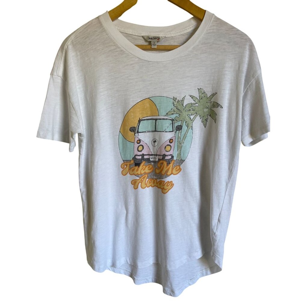 Wildfox White Small Camping Glamping T-Shirt Size Small Take Me Away